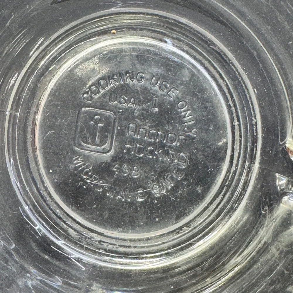 Anchor Hocking Oven Basics Glass Measuring Cup 2 Cup 16 oz Clear Red‎ Letter VTG